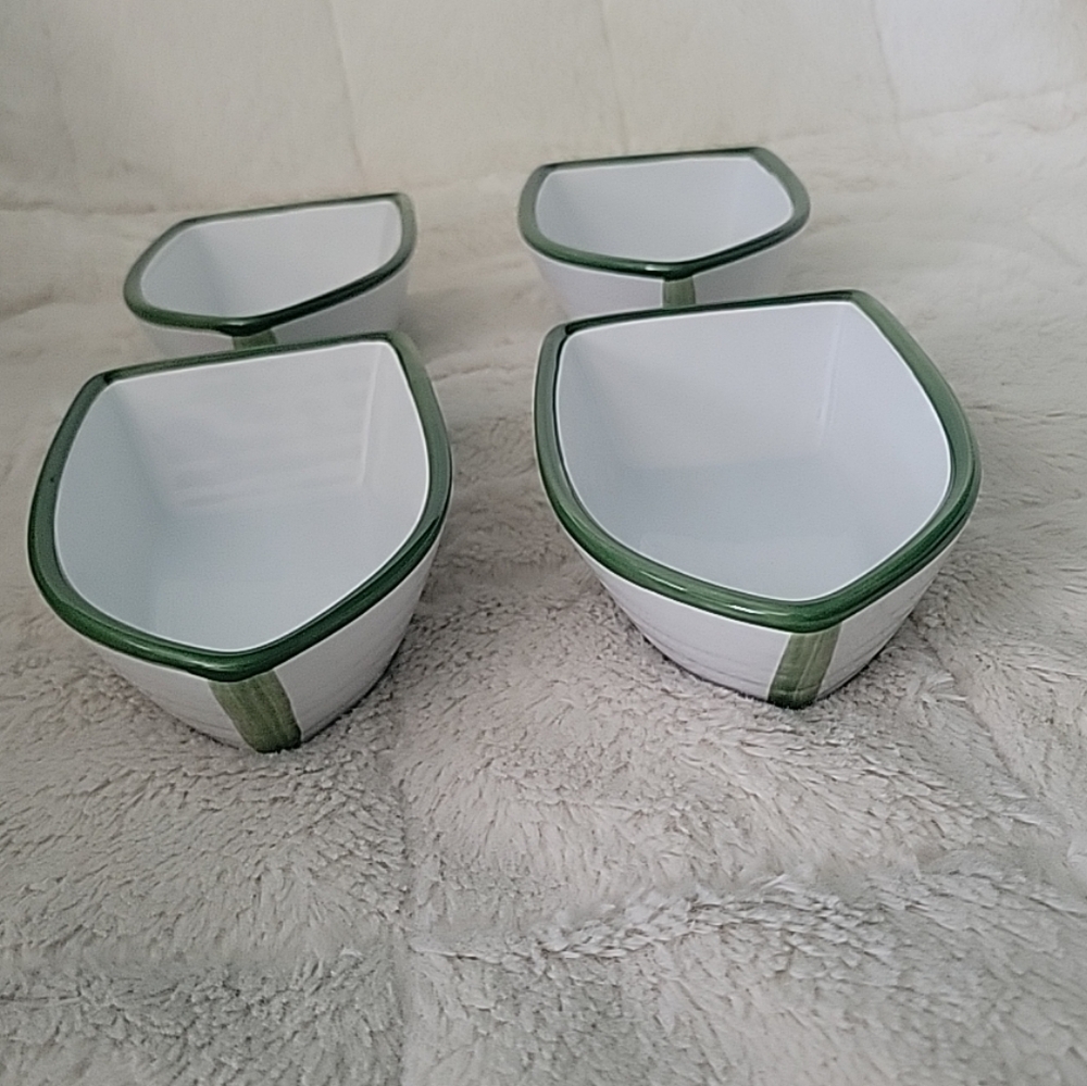 Coastal Living Seascapes Row Boat Small Dishes Dip Bowls Set Of 4 Logo Lake